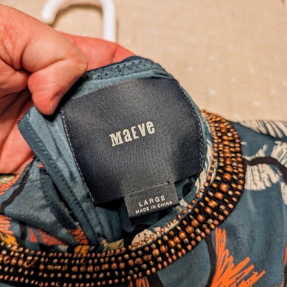 Anthropologie x Maeve Green Floral Knee-length 3/4 Sleeve Shift Dress - Picture 5 of 6